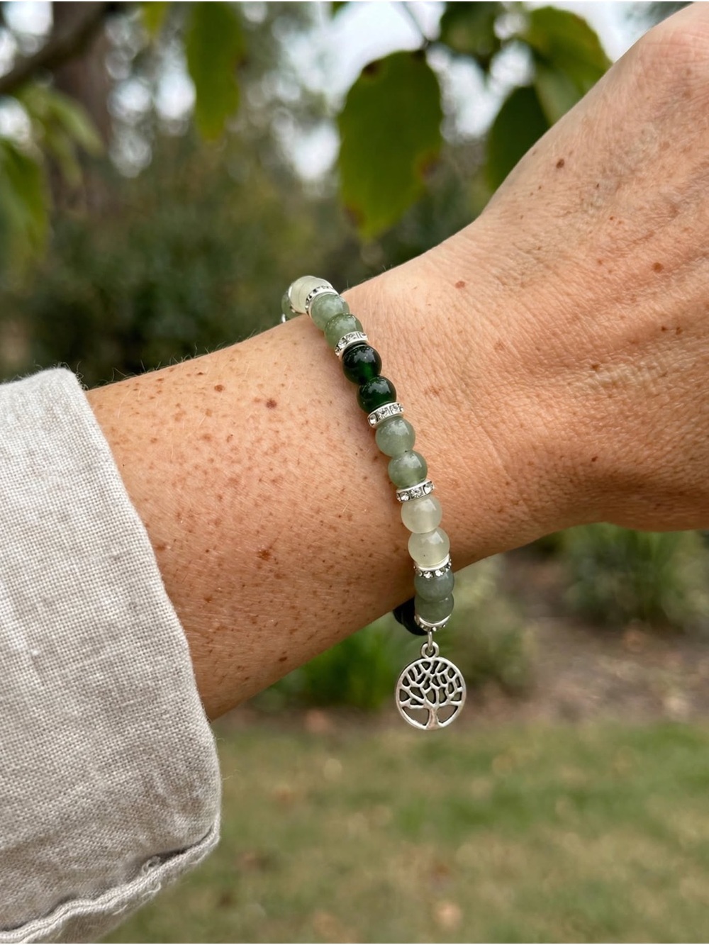 Glass bead bracelet-Willow